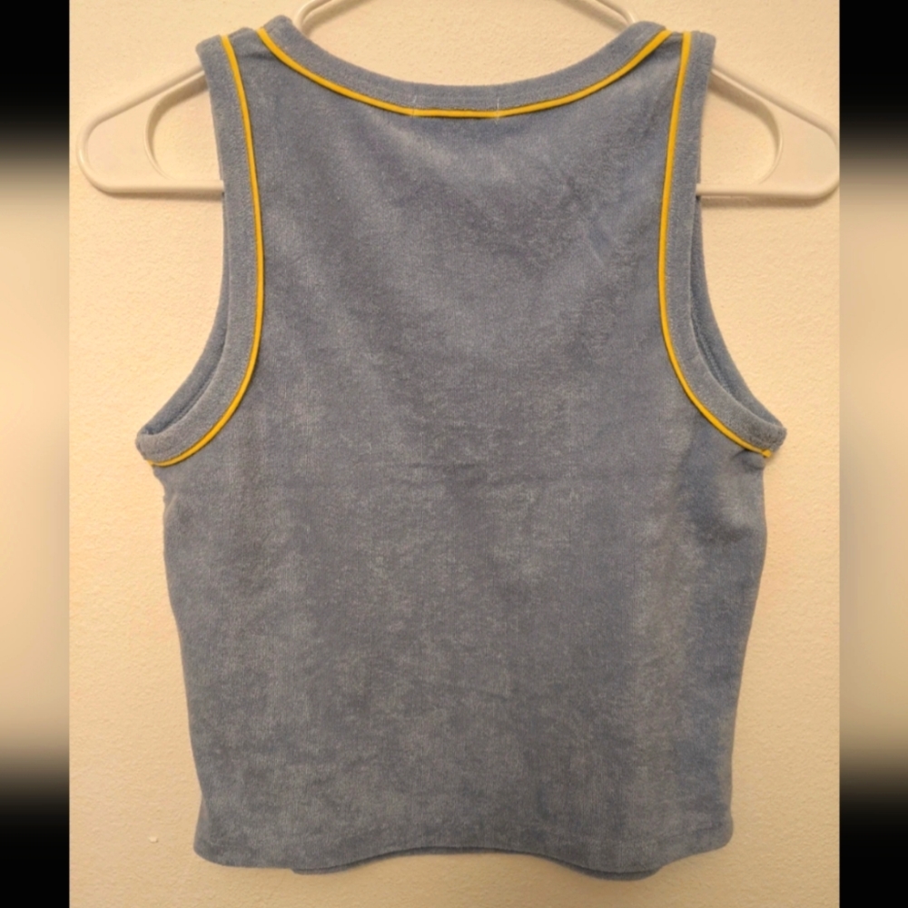 NWT BP sz Small periwinkle Blue Terry Cloth Cropped Top - Picture 2 of 4